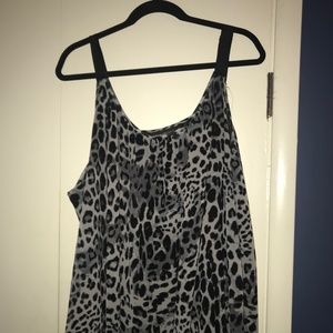 Business Tank  Silver and Black Leopard Print
